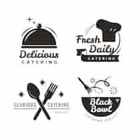 Free vector pack of flat catering logo templates