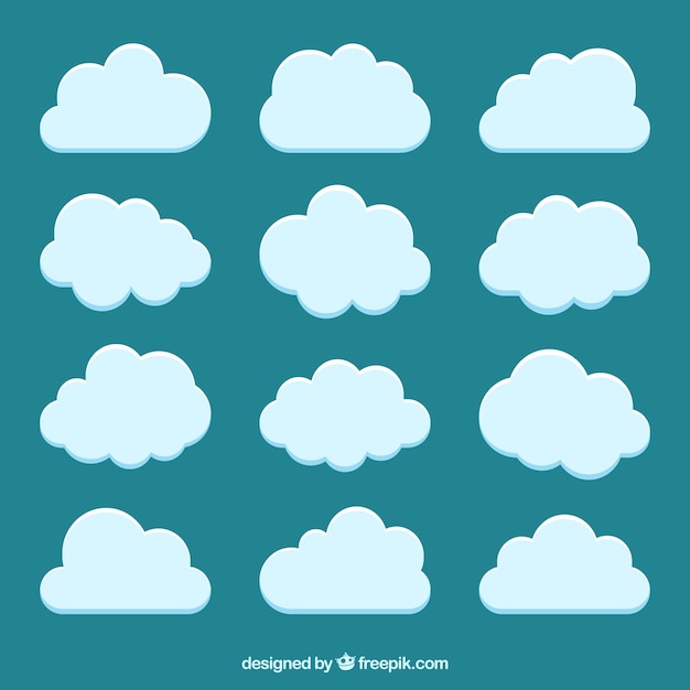 Free vector pack of flat clouds