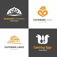 Free vector pack of flat design catering logos