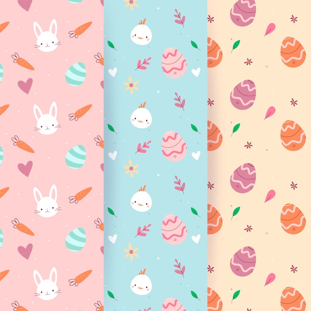 Pack of flat easter day patterns