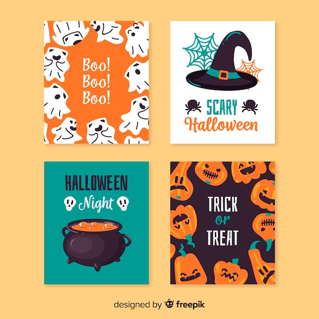 Pack of flat halloween cards