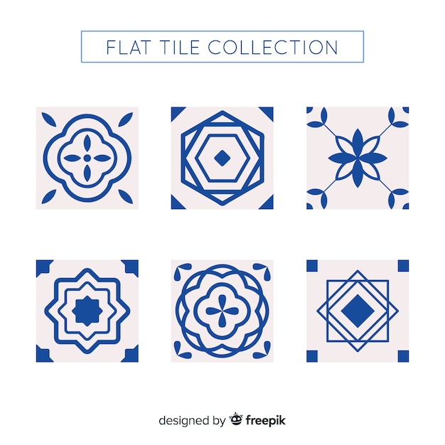 Pack of flat modern tiles