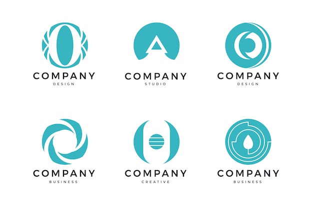 Pack of flat o logo templates