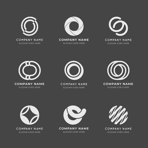 Pack of flat o logo templates