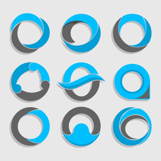 Pack of flat o logo templates