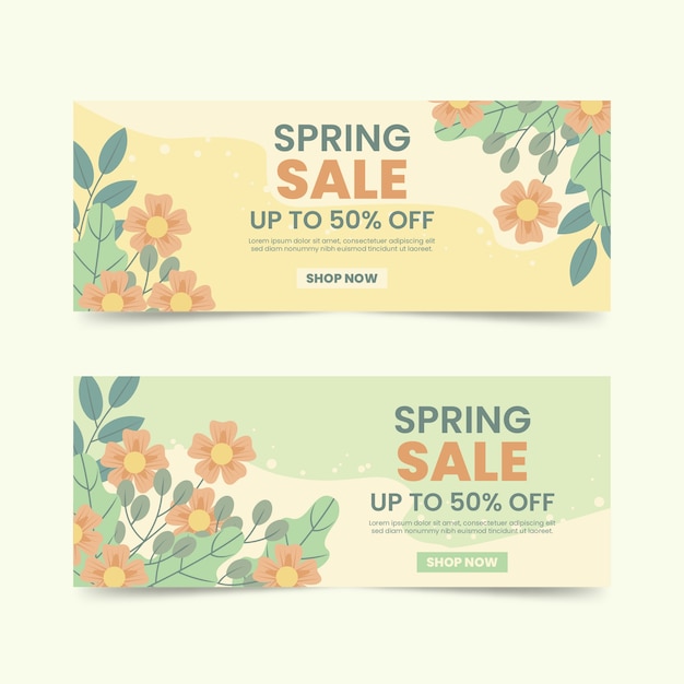 Pack of flat spring sale banners