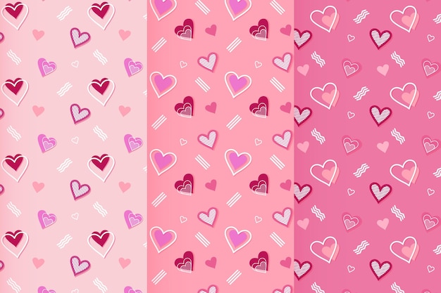 Pack of flat valentine's day patterns