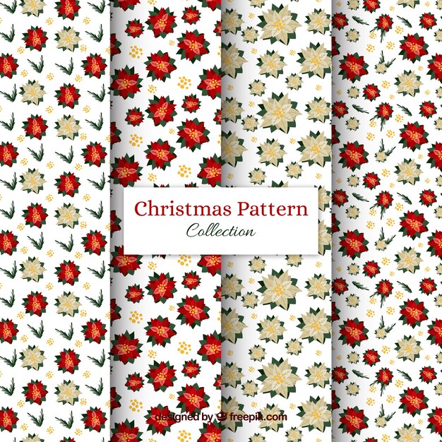 Pack of floral christmas pattern