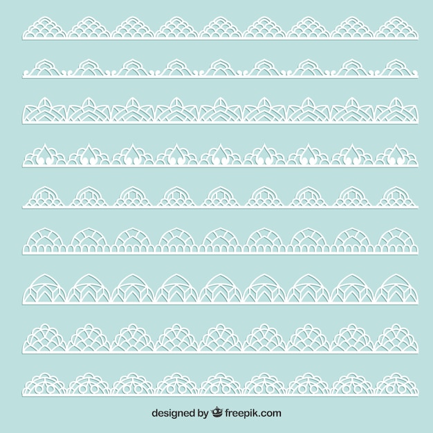 Free vector pack floral lace borders