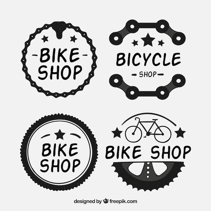 Free Vector pack of four bicycle stickers