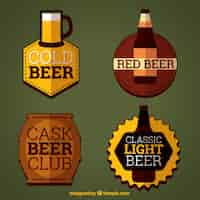 Free vector pack of four brewery stickers