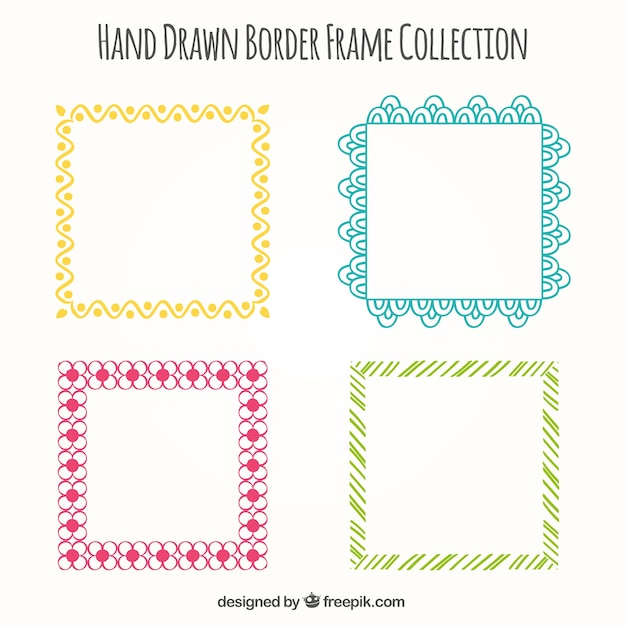 Free vector pack of four colorful ornamental frames