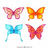 Free vector pack of four decorative butterflies