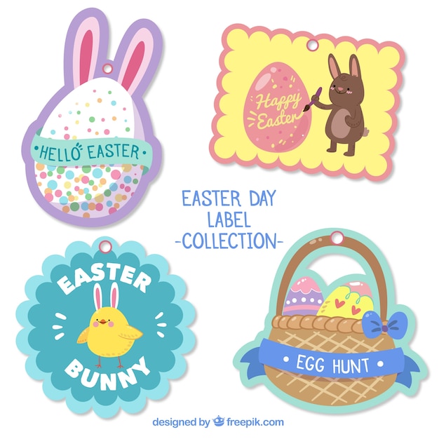 Pack of four fantastic labels ready for easter day