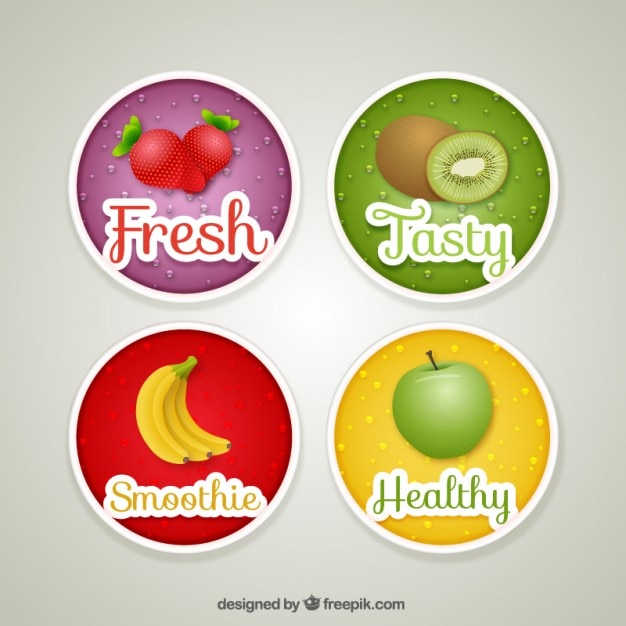 Pack of four fruits labels