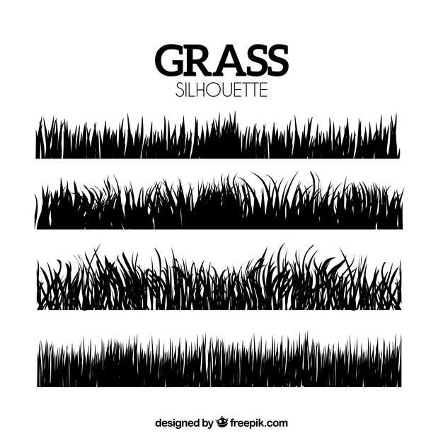 Pack of four grass silhouettes