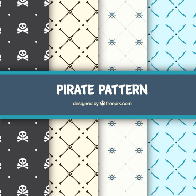 4 가지 미니멀리스트 해적 패턴 팩