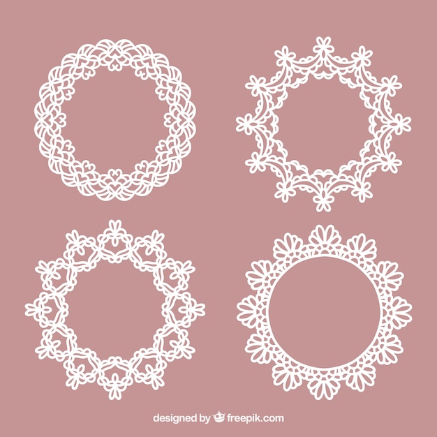 Free vector pack of four ornamental lace frames