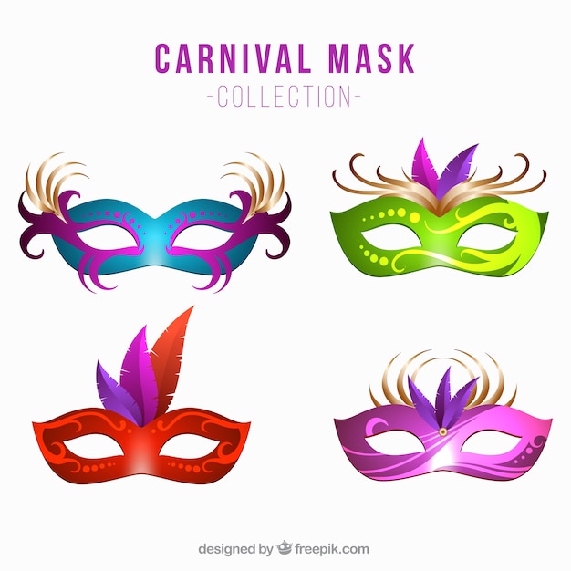 Free vector pack of four realistic masks