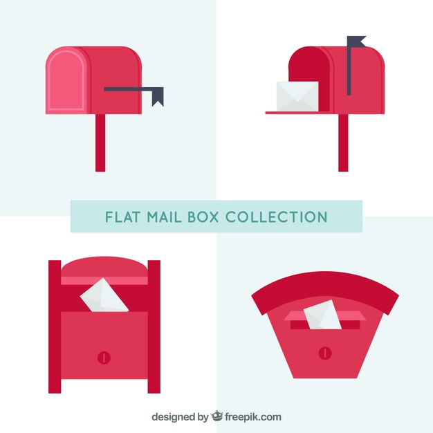 Free Vector  Set of red mailboxes