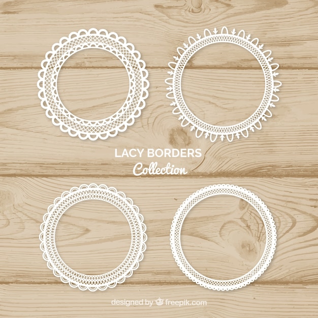 Free vector pack of four round lace frames