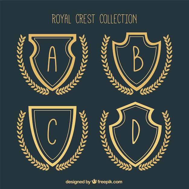 Pack of four royal shields