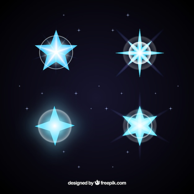 Pack of four stars in flat design