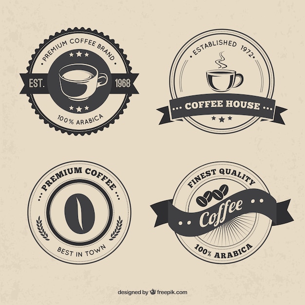 Pack of four vintage coffee stickers