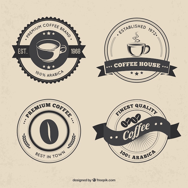 pack of four vintage coffee stickers