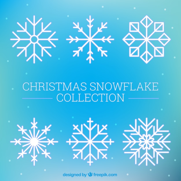 Free vector pack of geometric snowflakes