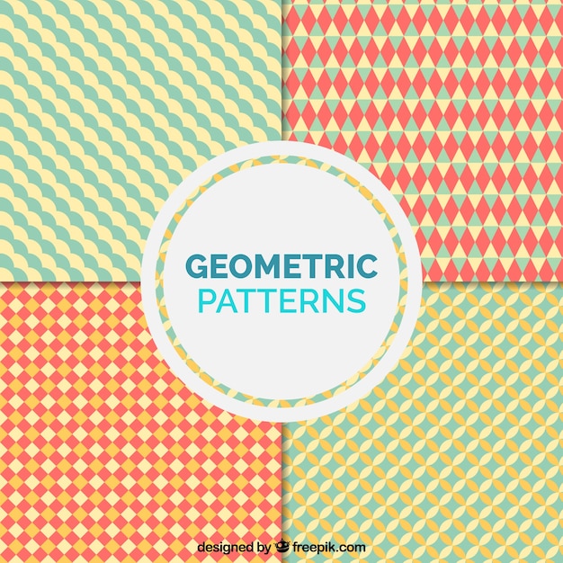 Pack of geometric vintage patterns