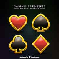 Free vector pack of golden casino symbols
