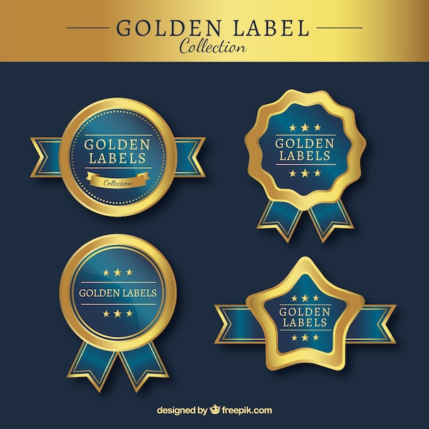 Pack of golden luxury stickers