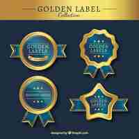 Free vector pack of golden luxury stickers