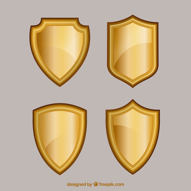 Pack of golden shields