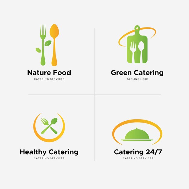 Pack of gradient catering logos