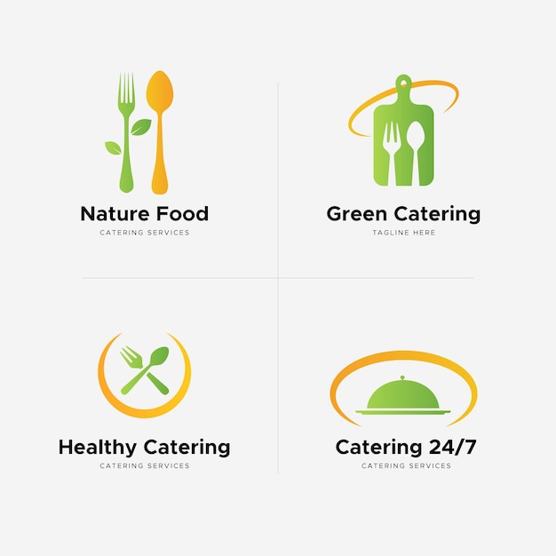 Pack of gradient catering logos