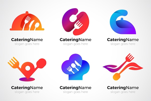 Free vector pack of gradient catering logos