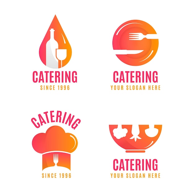 Free vector pack of gradient catering logos