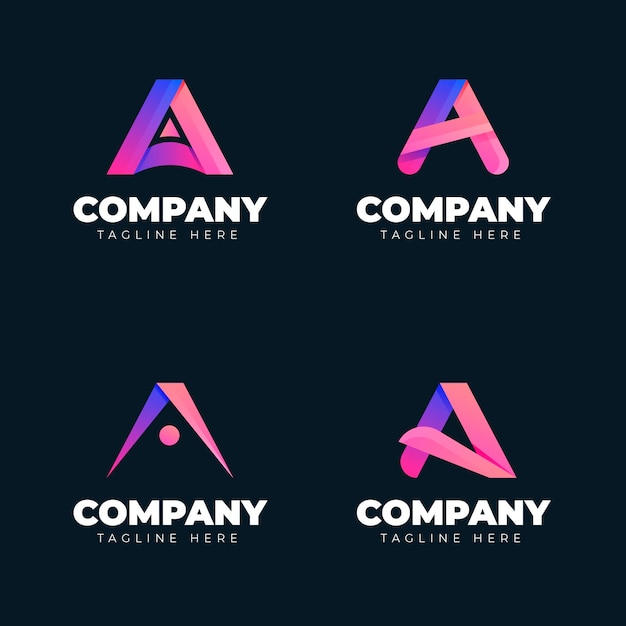 Pack of gradient a logo templates