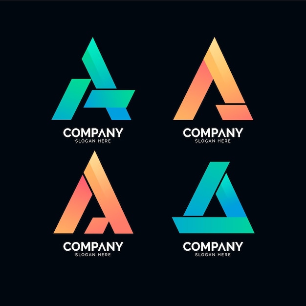 Free vector pack of gradient a logo templates