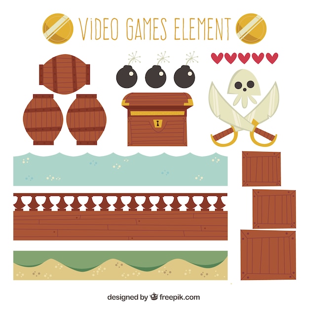 Free vector pack of great video game objects