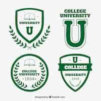 Free vector pack of green badges university