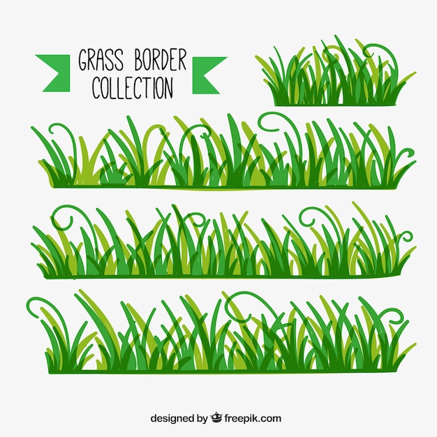 Pack of green grass borders