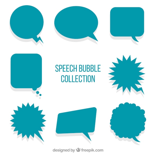 Free vector pack of green speech bubbles in flat design