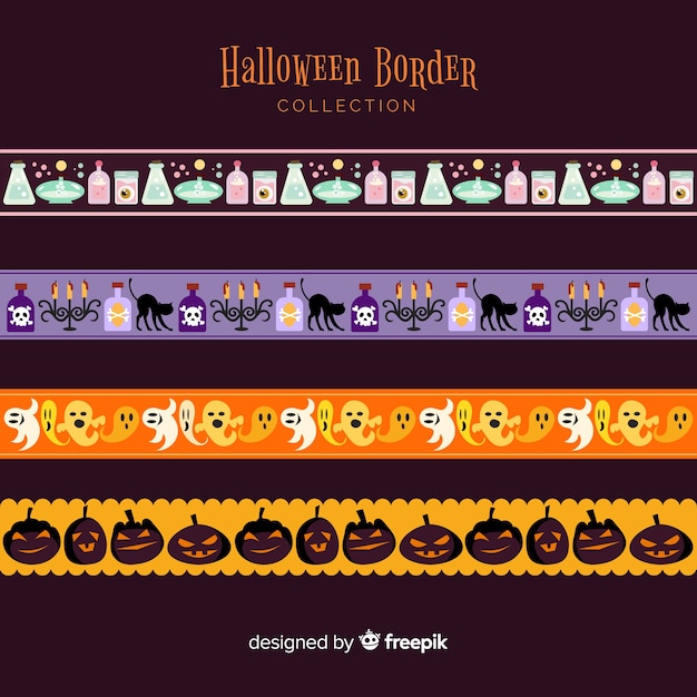 Free vector pack of halloween borders