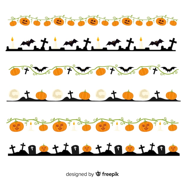 Free vector pack of halloween borders