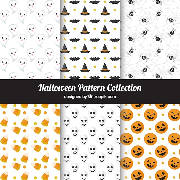 Pack halloween decorative patterns