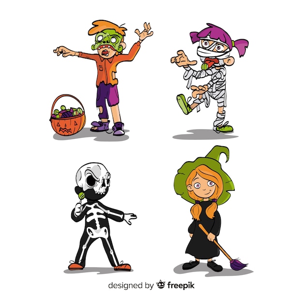 Pack of halloween kids