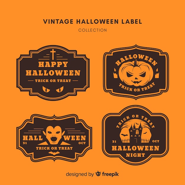 Pack of halloween labels